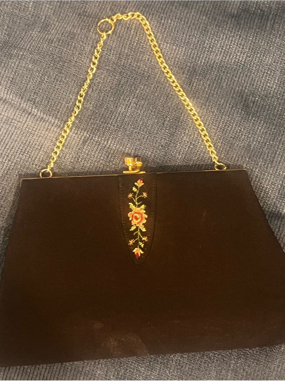 vintage 1950s-1960s black evening bag